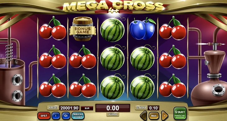 Ovocný automat Mega Cross 4+ vo Fortuna Casine